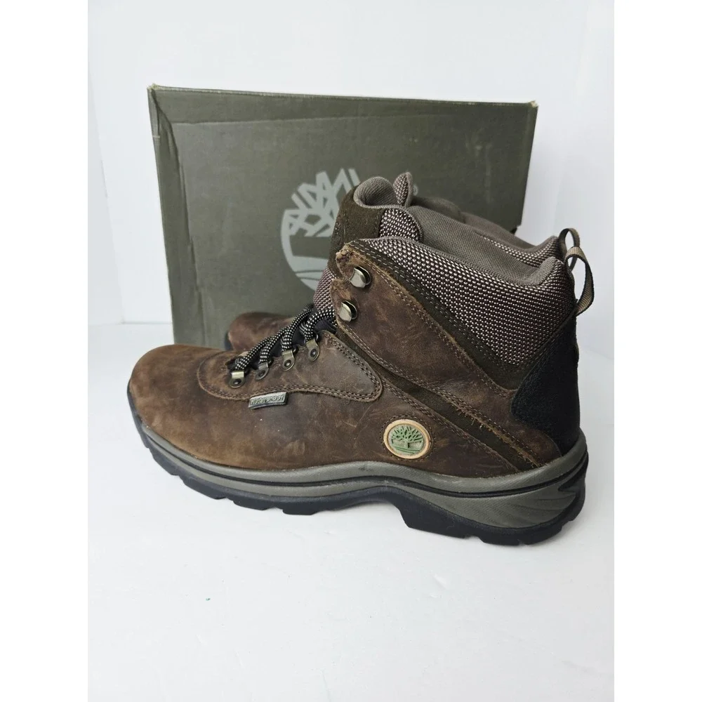 Timberland White Ledge Mid Hiker Boots Men's Dark Brown Lace Up Waterproof - 11